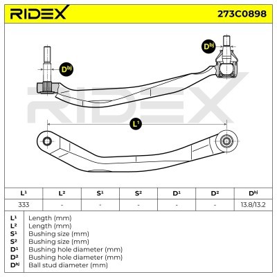 Control Arm RIDEX 273C0898 273C0898 - photo 5