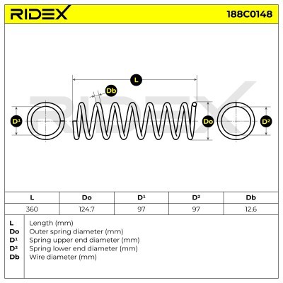 Suspension Spring RIDEX 188C0148 188C0148 - photo 4
