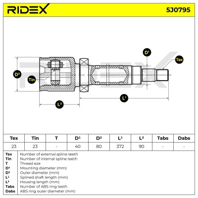 Joint Kit, Drive Shaft RIDEX 5J0795 5J0795 - photo 7