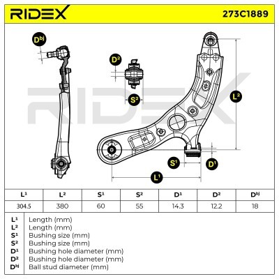 Control Arm RIDEX 273C1889 273C1889 - photo 8