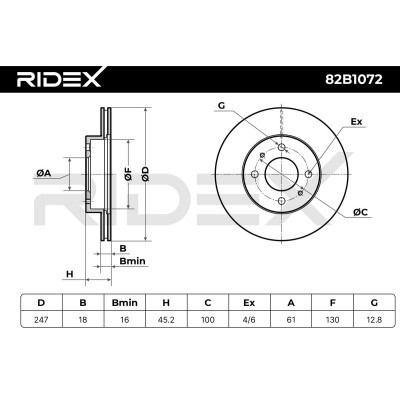 Brake Disc RIDEX 82B1072 82B1072 - photo 5