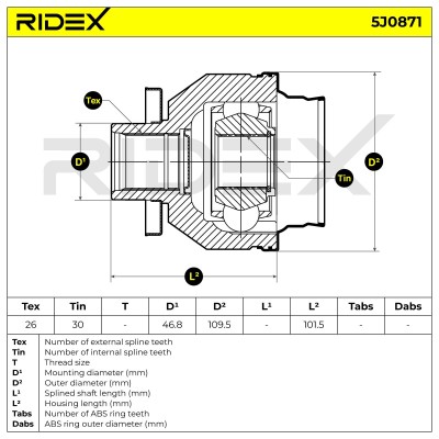 Joint Kit, Drive Shaft RIDEX 5J0871 5J0871 - photo 6
