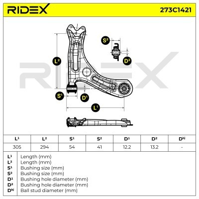 Control Arm RIDEX 273C1421 273C1421 - photo 7