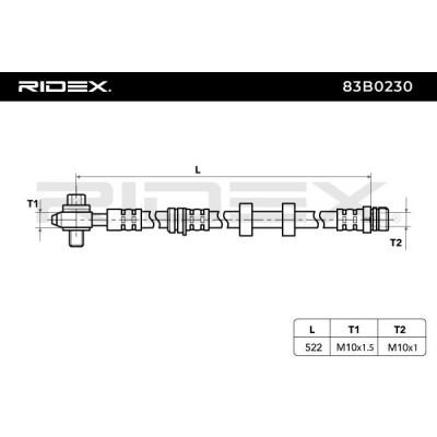 Brake Hose RIDEX 83B0230 83B0230 - photo 3