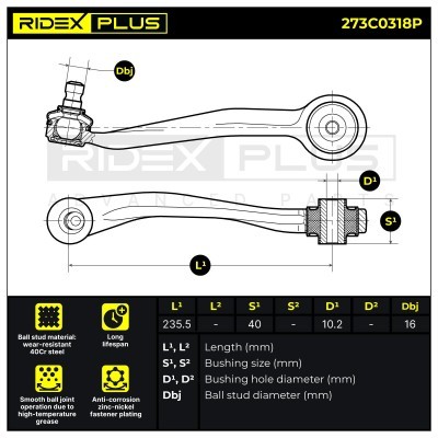 Control Arm RIDEX 273C0318P 273C0318P - photo 8