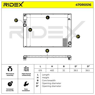 Radiator, Engine Cooling RIDEX 470R0516 470R0516 - photo 5