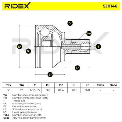 Joint Kit, Drive Shaft RIDEX 5J0146 5J0146 - photo 5