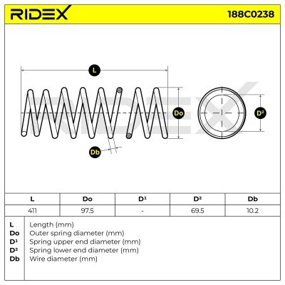 Suspension Spring RIDEX 188C0238 188C0238 - photo 5