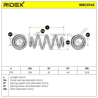 Suspension Spring RIDEX 188C0145 188C0145 - photo 3