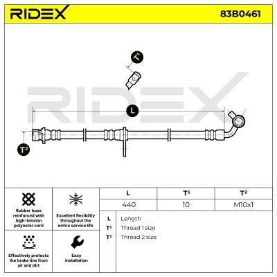 Brake Hose RIDEX 83B0461 83B0461 - photo 7