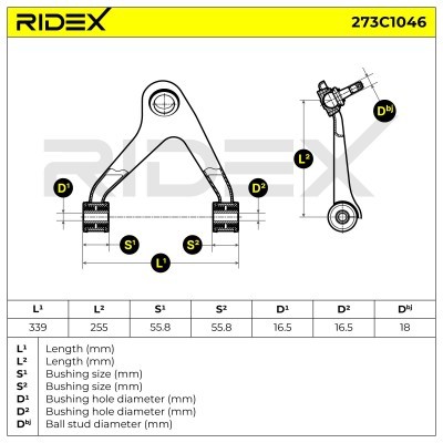 Control Arm RIDEX 273C1046 273C1046 - photo 5