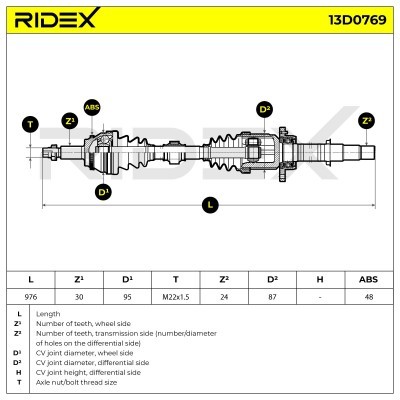 Drive Shaft RIDEX 13D0769 13D0769 - photo 9