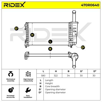 Radiator, Engine Cooling RIDEX 470R0640 470R0640 - photo 7