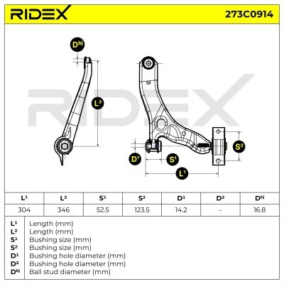 Control Arm RIDEX 273C0914 273C0914 - photo 5