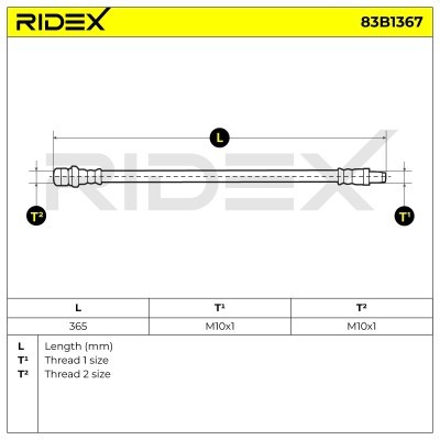 Brake Hose RIDEX 83B1367 83B1367 - photo 5