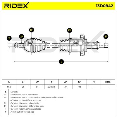 Drive Shaft RIDEX 13D0842 13D0842 - photo 7