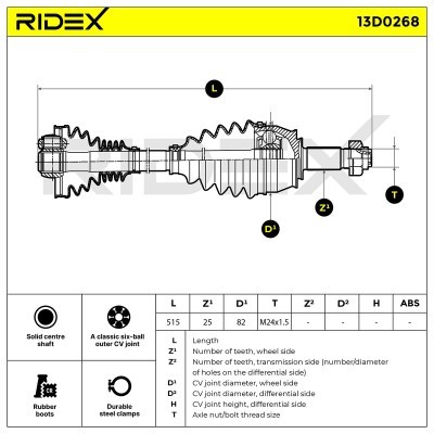 Drive Shaft RIDEX 13D0268 13D0268 - photo 4