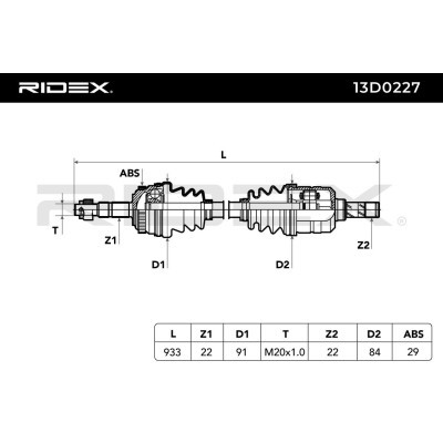 Drive Shaft RIDEX 13D0227 13D0227 - photo 7