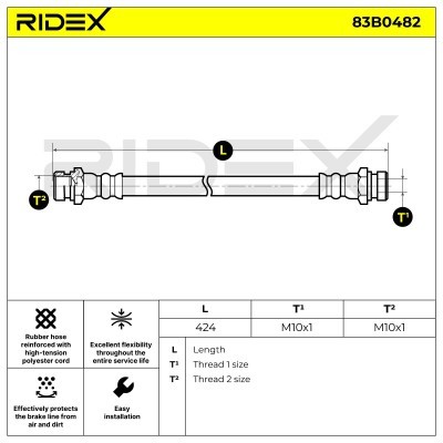 Brake Hose RIDEX 83B0482 83B0482 - photo 5
