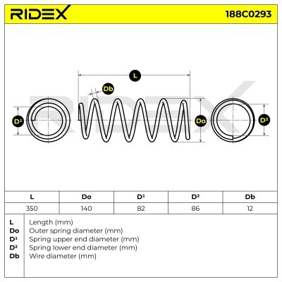 Suspension Spring RIDEX 188C0293 188C0293 - photo 3