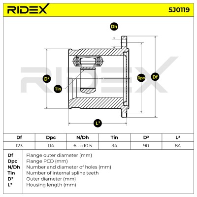 Joint Kit, Drive Shaft RIDEX 5J0119 5J0119 - photo 5