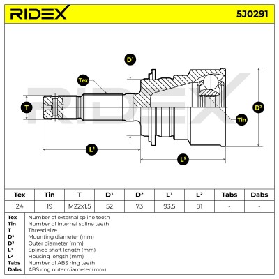 Joint Kit, Drive Shaft RIDEX 5J0291 5J0291 - photo 5