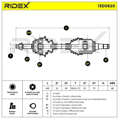Drive Shaft RIDEX 13D0620 13D0620 - photo 7