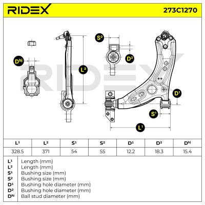 Control Arm RIDEX 273C1270 273C1270 - photo 6