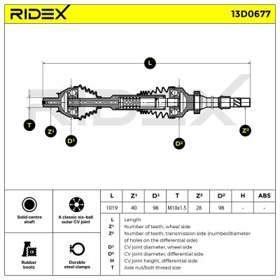 Drive Shaft RIDEX 13D0677 13D0677 - photo 6