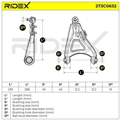 Control Arm RIDEX 273C0632 273C0632 - photo 3