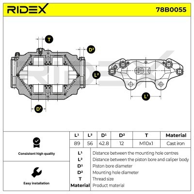 Brake Caliper RIDEX 78B0055 78B0055 - photo 5