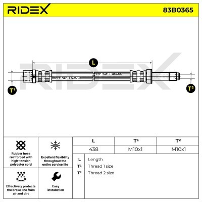 Brake Hose RIDEX 83B0365 83B0365 - photo 3