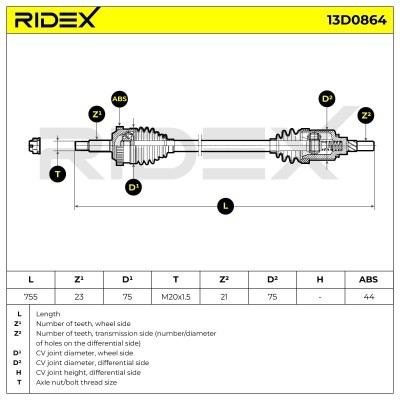 Drive Shaft RIDEX 13D0864 13D0864 - photo 7