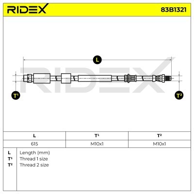 Brake Hose RIDEX 83B1321 83B1321 - photo 6