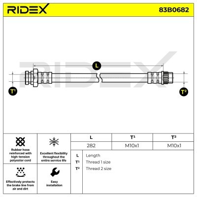 Brake Hose RIDEX 83B0682 83B0682 - photo 2