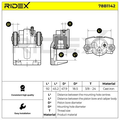 Brake Caliper RIDEX 78B1142 78B1142 - photo 5