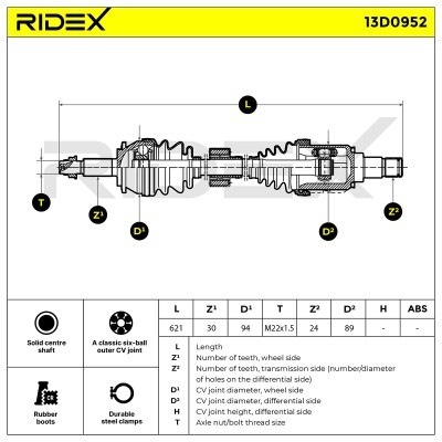 Drive Shaft RIDEX 13D0952 13D0952 - photo 7