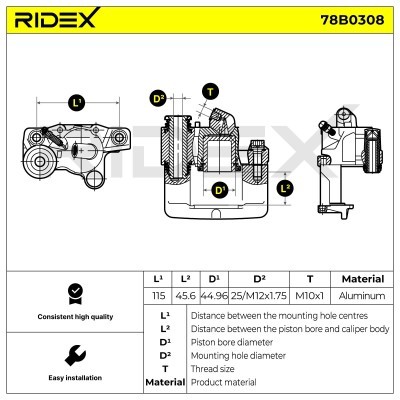 Brake Caliper RIDEX 78B0308 78B0308 - photo 6