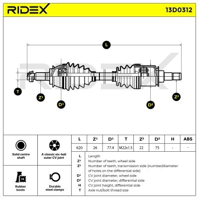 Drive Shaft RIDEX 13D0312 13D0312 - photo 6